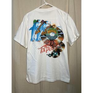 Vintage 1989 Jimmy Buffett Margaritaville Blue Torpedoes Aruba Graphic Shirt L